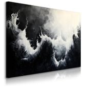 Obraz Canvas Do Salonu Czarno-Biała Abstrakcja Imitacja Farby 100cm x 70cm
