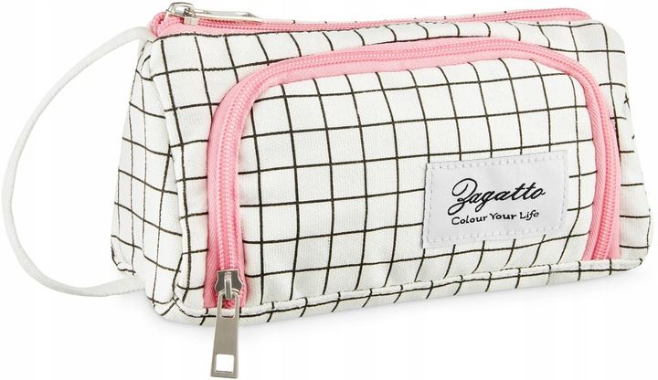 Piórnik szkolny z uchwytem różowy pojemna saszetka ZAGATTO zdjęcie 2