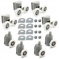 KOMPLET 8szt CICHYCH ROLEK DO KABINY PRYSZNICOWEJ ROLKI KÓŁKA 25mm