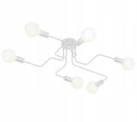 LAMPA SUFITOWA WISZĄCA LED LOFT ŻYRANDOL RETRO PAJĄK E27 x6 BIAŁA ZD74K