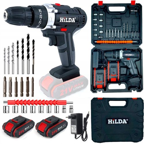HILDA WIERTARKO WKRĘTARKA AKUMULATOROWA 800 W 21V 2X AKU UDAROWA + BITY na Arena.pl