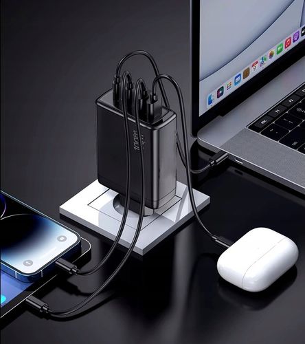 SZYBKA ŁADOWARKA SIECIOWA GaN 100W 2x USB 2x USB-C QC 3.0 + PD UNIWERSALNA na Arena.pl