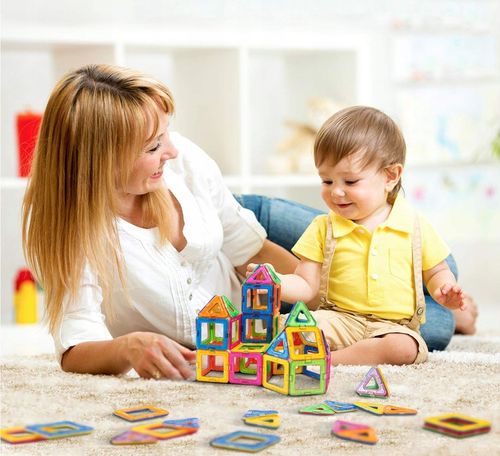 DUŻE Klocki Magnetyczne 3D Konstrukcyjne Magnetic Tiles 70 el. Edukacja na Arena.pl