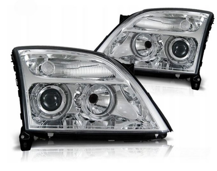 LAMPY Reflektory Do OPEL VECTRA C 2002-2005 RINGI Chrom DEPO NOWE SOCZEWKI zdjęcie 3