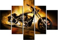 70 100CM OBRAZ 5 ELEM MOTOCYKL OGNIU DRUK PŁÓTNO