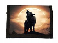 Portfel na Rzep WILK Wolf moon KSIĘŻYC materiałowy