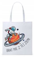 Dla Brata Na Prezent Torba Eco Biała Shopper Z Nadrukiem Ze Zdjęciem