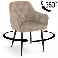 Krzesło obrotowe Julia III velvet taupe glamour do salonu i jadalni