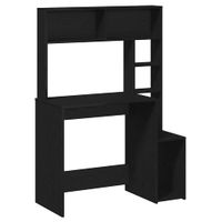 Biurko z półkami, czarne 100x45x140 cm, materiał drewnopochodny