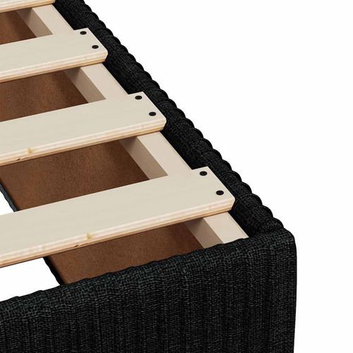 Łóżko kontynentalne z materacem, czarne, tkanina, 80x200 cm na Arena.pl