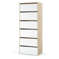 Szafka Na Buty Pojemna Do Przedpokoju Półka Stojak Regał Dąb Sonoma Biały