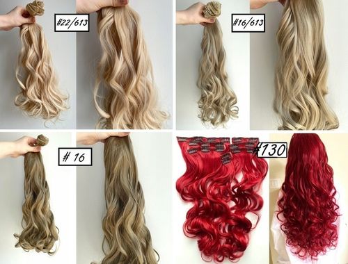 DOCZEPIANE WŁOSY ZESTAW Clip in Fale 7 PASM 160g na Arena.pl