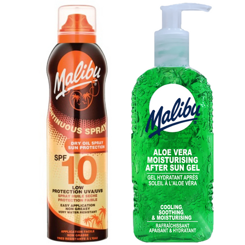 Malibu Suchy Olejek W Aerozolu SPF10 175ml + Aloe Żel Po Opalaniu na Arena.pl