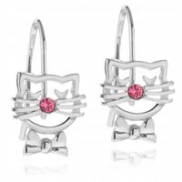 KOLCZYKI SREBRNE DLA DZIEWCZYNKI DZIECKA RODOWANE WISZĄCE SREBRO PRÓBY 925