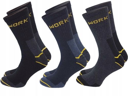 9x Skarpety robocze WORK grube SUPER MOCNE wzmacniane skarpetki frotte BHP na Arena.pl