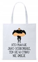 Torba Biała Eco Shopper Dla Ochroniarza Prezent Z Nadrukiem Ze Zdjęciem