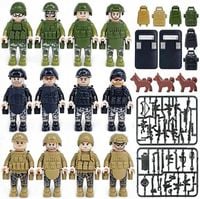 FIGURKI 8057 +BRONIE +TARCZE +PSY wojsko policja klocki ludziki broń pies