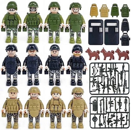 FIGURKI 8057 +BRONIE +TARCZE +PSY wojsko policja klocki ludziki broń pies na Arena.pl