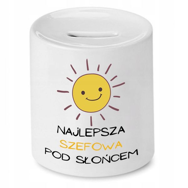 Skarbonka Dla Szefa Najlepsza Pod Słońcem Prezent Z Nadrukiem Ze Zdjęciem zdjęcie 1