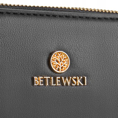 BETLEWSKI Mała torebka wizytowa kopertówka dwa paski wygodna sztywna na Arena.pl