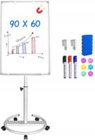 SZTALUGA TABLICA DWUSTRONNA MAGNETYCZNA FLIPCHART 90 X 60 CM STOJAK MAXTEK