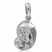 SREBRNY MEDALIK MATKA BOSKA Z DZIECIĄTKIEM PRÓBA SREBRA 925