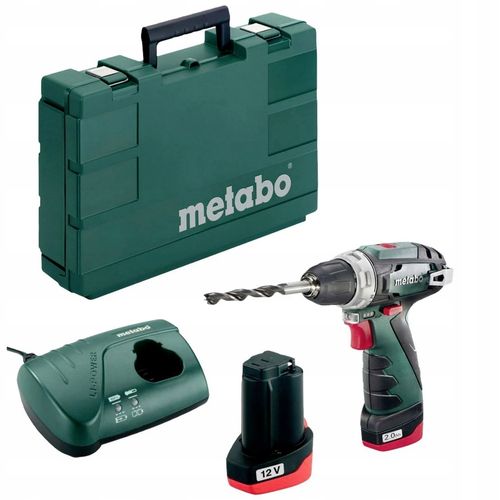 Wkrętarka AKUMULATOROWA wiertarka Metabo PowerMaxx 2x akumulator 12V 2Ah na Arena.pl