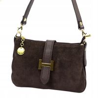 TOREBKA DAMSKA ZAMSZOWA LISTONOSZKA BRĄZOWA VERA PELLE SKÓRZANA CZEKOLADOWA