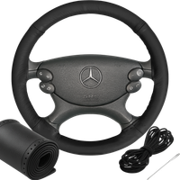 POKROWIEC NA KIEROWNICĘ OBSZYCIE Z 4 KAWAŁKÓW 35-37 CM SKÓRA NATURALNA