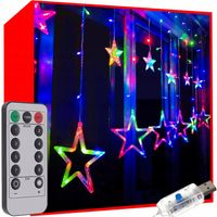 Lampki Choinkowe 138 LED Kurtyna Sople Zewnętrzne Girlanda Świetlna 2,5x1m