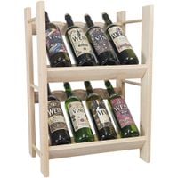Półka na alkohol drewniana 8 butelek stojak na wino olcha niemalowana 60cm