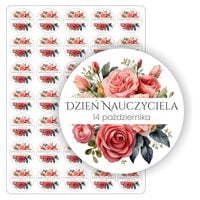 NAKLEJKI DZIEŃ NAUCZYCIELA przedszkola prezent upominek 35szt. 4cm