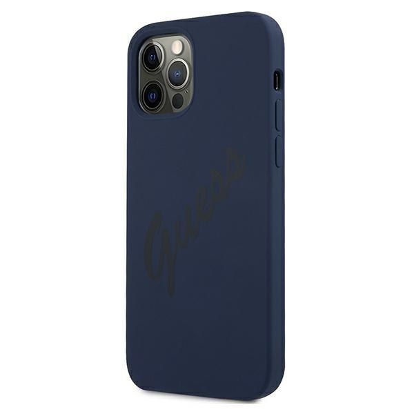Guess GUHCP12MLSVSBL iPhone 12/12 Pro 6,1" niebieski/blue hardcase Script zdjęcie 2