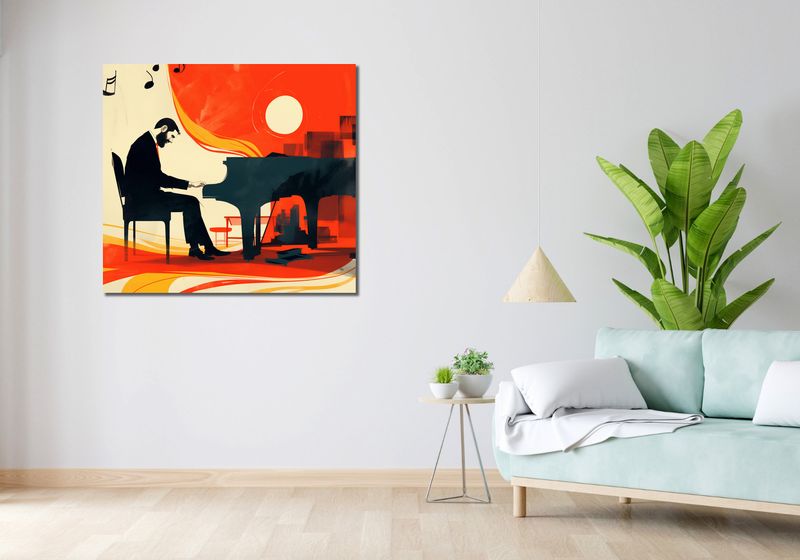 Obraz 100x90cm Pianista zdjęcie 2