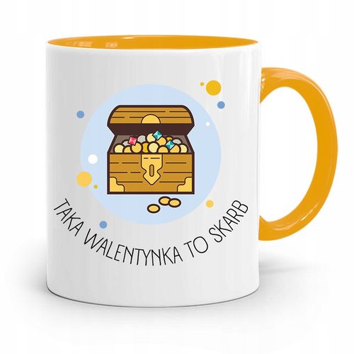 Kubek Żółty Na Walentynki Taka Walentynka To Skarb Z Nadrukiem Ze Zdjęciem na Arena.pl