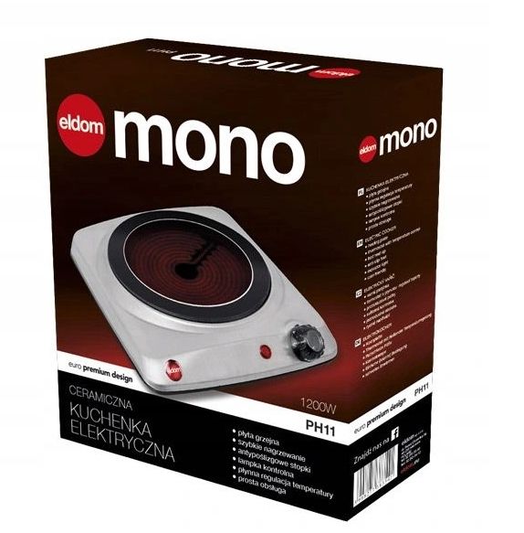 Kuchenka Ceramiczna Elektryczna Eldom Ph11 1200W zdjęcie 3