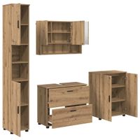 Zestaw mebli łazienkowych 4 pcs dąb artisan 30 x 35 x 192 cm