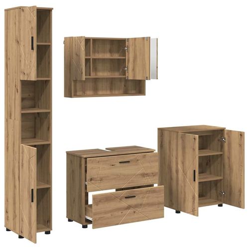 Zestaw mebli łazienkowych 4 pcs dąb artisan 30 x 35 x 192 cm na Arena.pl