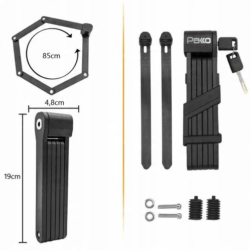 Blokada rowerowa składana PAKKO z uchwytem i 2 kluczami 85cm (E011) na Arena.pl