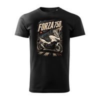 Koszulka z motocyklem Honda Forza 750 męska czarna REGULAR S