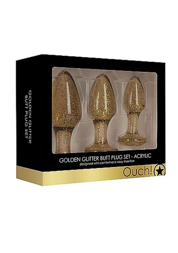 acrylic goldchip butt plug set - gold na Arena.pl