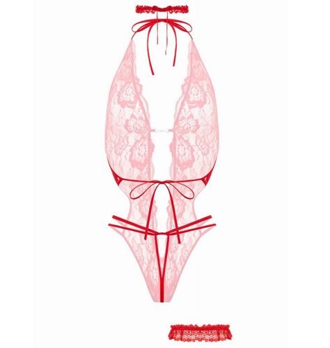 Open crotch Body Set Renee Red na Arena.pl