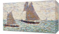 Obraz 50x30cm Two Sailboats, Seurat Vintage do Salonu