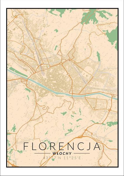 Florencja mapa kolorowa - plakat 30x40 cm zdjęcie 1