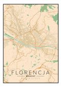 Florencja mapa kolorowa - plakat 20x30 cm