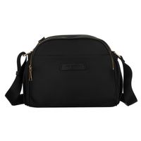 nylonowa, czarna listonoszka damska, jednokomorowa z sześcioma kieszeniami