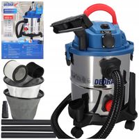 Odkurzacz DEDRA 1600W Gniazdo 20L Bezworkowy Gipsu Gruzu Popiołu