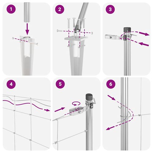 Ogrodzenie pastwiskowe Srebrny 50 x 1.2 m Stal galwanizowana na Arena.pl
