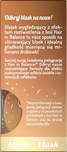 ONLYBIO OLEJEK DO WŁOSÓW WYGŁADZAJĄCY Z EFEKTEM ROZŚWIETLENIA 20 ML na Arena.pl