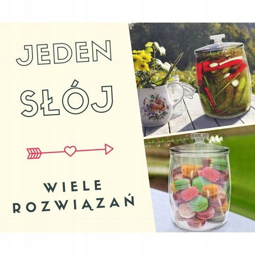 SŁÓJ SZKLANY POJEMNIK 4L SŁOIK NA OGÓRKI KUCHENNY OZDOBNY Z POKRYWĄ CANDY na Arena.pl
